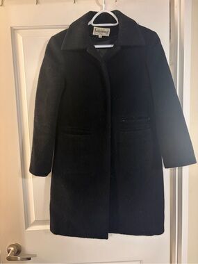 Women's Black Wool/Alpaca Long Coat